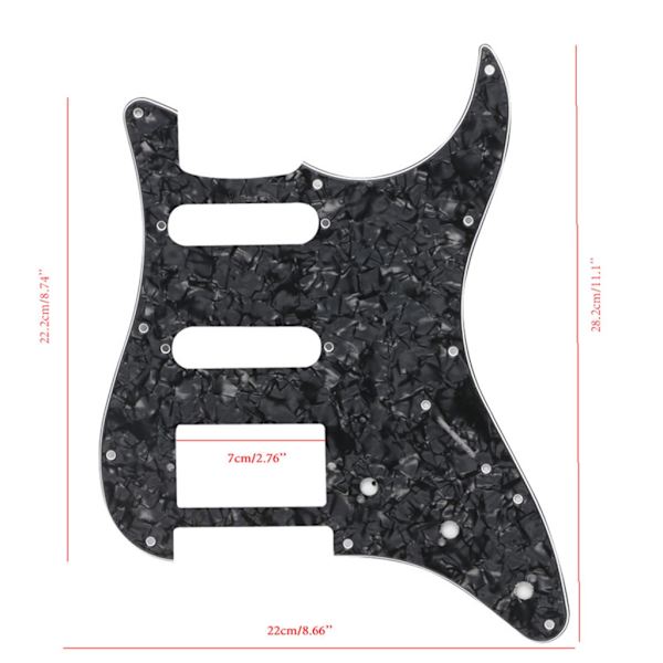 Elektrisk gitarr plektrumskydd skrap platta för Fender Strat delar 3Ply