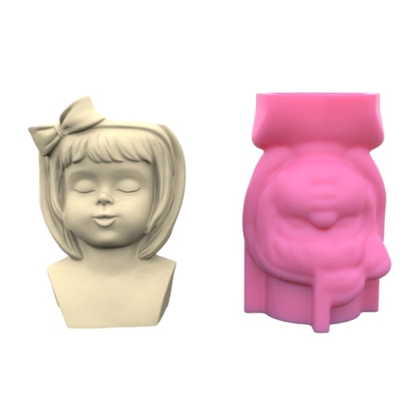 Blomkruka Form Betong Cement Bowknot Girl Blomkruka Mould Gips