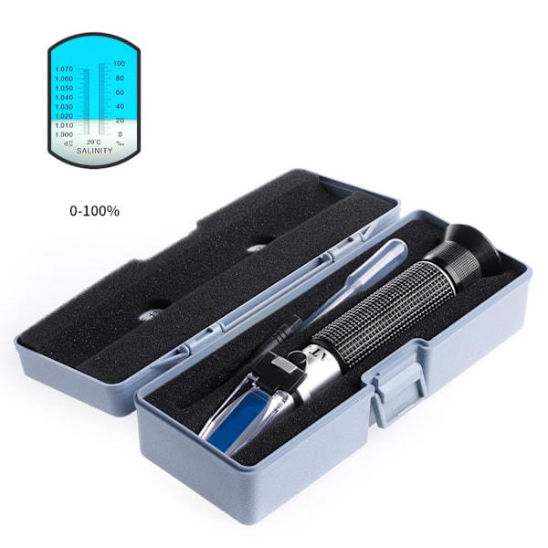 Salinitetsrefraktometermåler Vandaflæser Marine 0~10% Salt Aquarium Tester