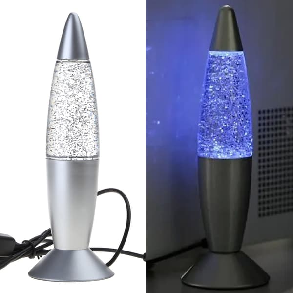 USB Lava Lampe Metallbase Nattlys Vulkan Nattlampe Sengelampe Belysning