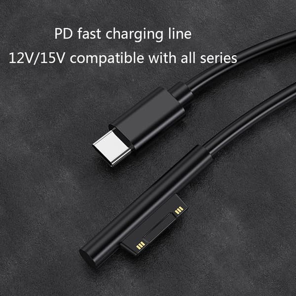 USB C Strømforsyningsoplader Adapter Opladerkabel til Surface Pro 7/6/54/3 Laptop