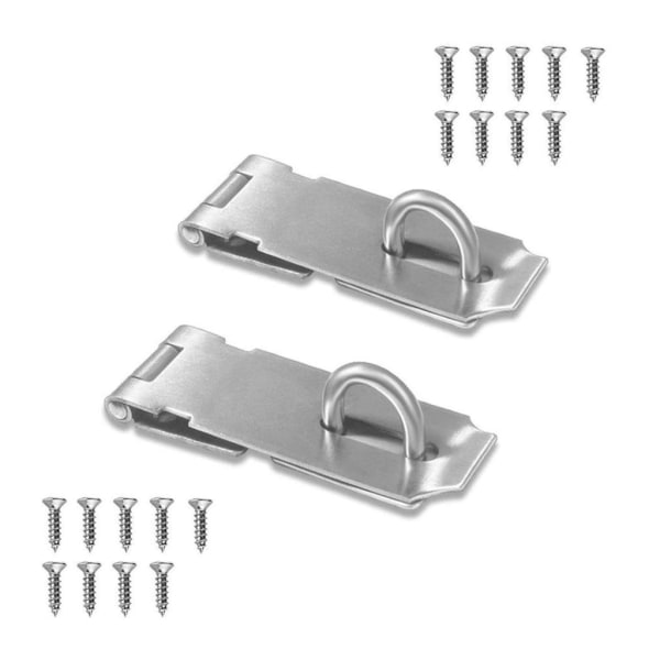 Ruostumattomasta teräksestä valmistettu suojavaja Tukeva ja luotettava Shed Lock Hasp Door Riippulukko Hasp 2 set koti- ja yrityskäyttöön null - 4 inches