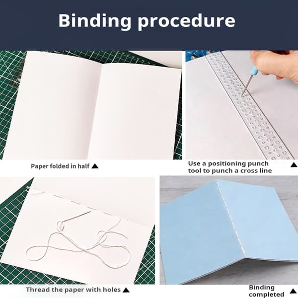 Klar akryl bogbindingshulpuncher med positioneringsguide til syning