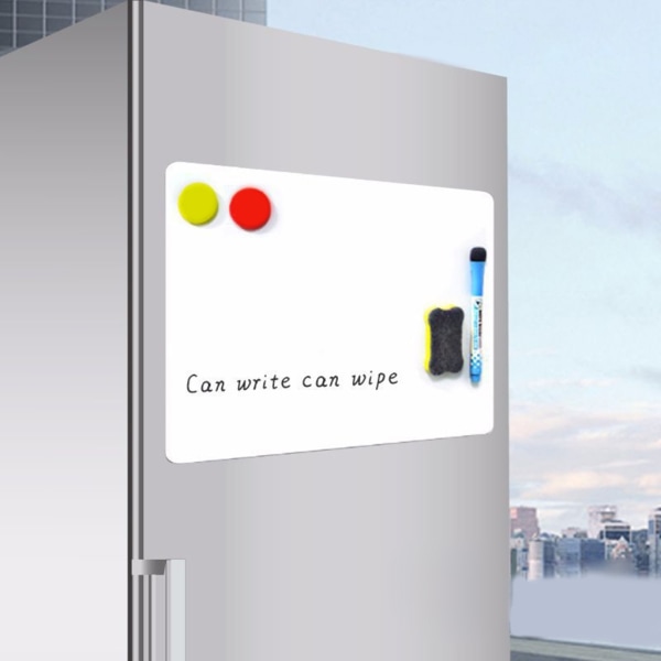 Magnetisk whiteboard-ark med raderingsmarkörer för inköpslista för kylskåp null - 2
