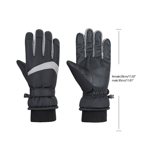 Touchscreen-vinterhandskar Vattentäta Snöskidhandskar Kallväderhandskar Gray black