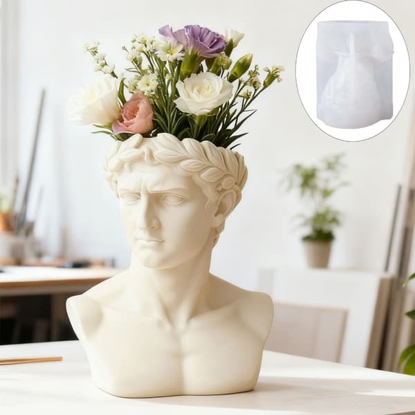 Silikonform for antikk gresk hodeformet plantepotte og dekorativ beholder
