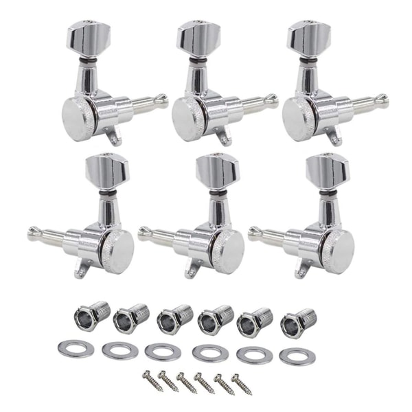 Inline Chrome Elektrisk Gitar Locking Pick Set for Fender ST TL Style 6R