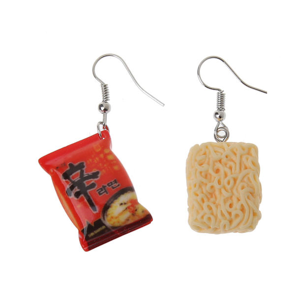 Nyhet smykker dekor liten simulering Instant Noodle Drop Hook øredobber gaver