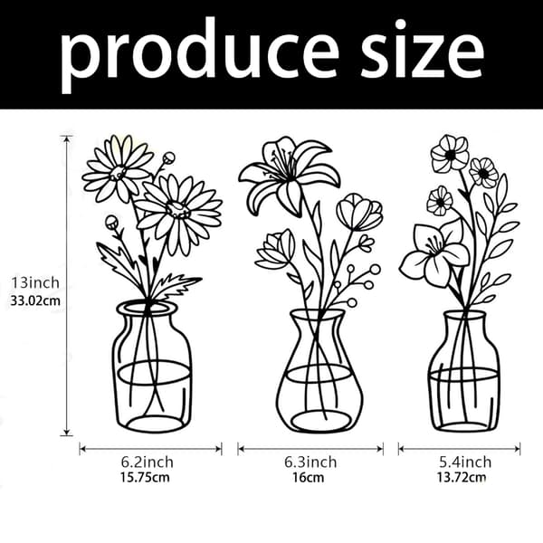 Rustik bondegårdsindretning Minimalistisk blomstervægdekoration Metalblomstervægkunst