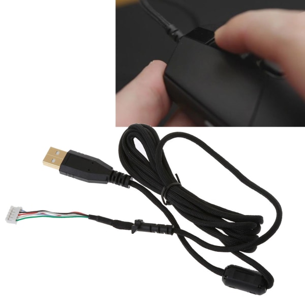 Slitstark nylon flätad linje USB muskabel ersättningstråd för G102