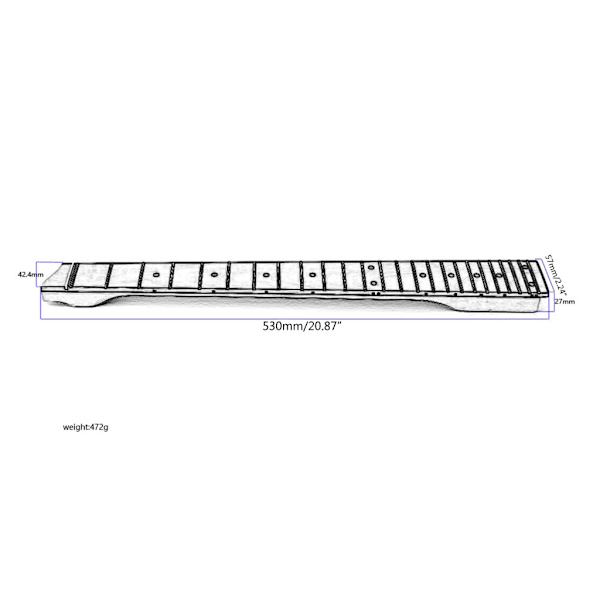25 Band Gitar Brygga Hals Huvudlös Lönnträ Elektrisk Instrument Gitarr Hals