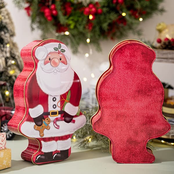 Elegant Jul Tomte Plåtlåda Perfekt För Julklappar