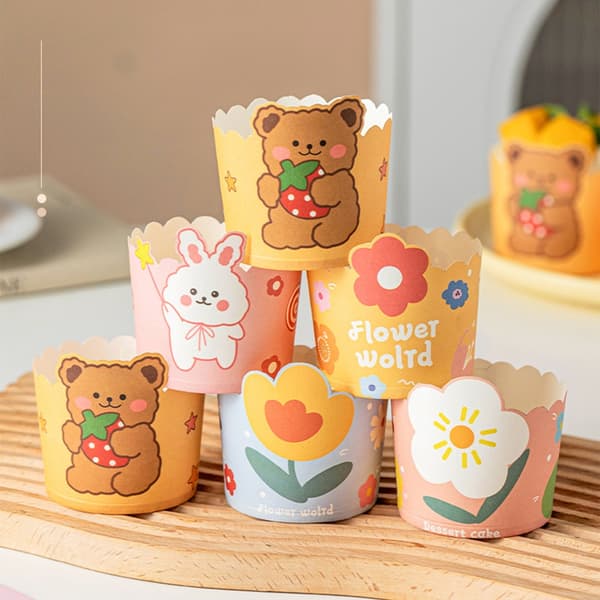 50 Stykker Robust Cupcake Papirkopper Dekoration til Festlige Sammenkomster