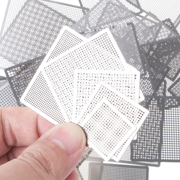 Direkte Varme Stencils 36 stk. Rustfrit Stål BGA Reballing Stencil Universal