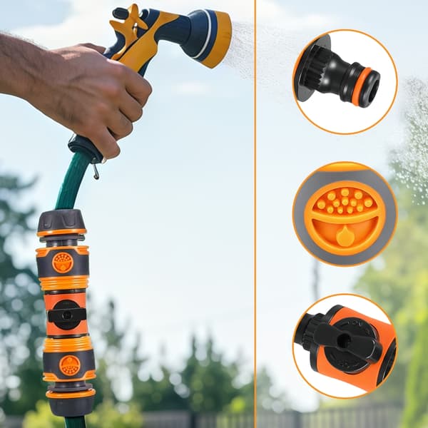 Snabbkopplingsslangfästen Set Flödeskontrollventiler Ergonomisk hantering