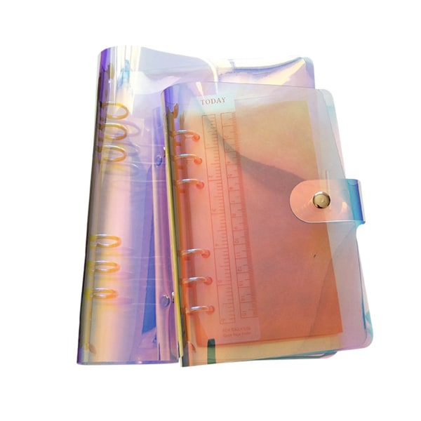 Färgpärmklämma Transparent lösbladsringpärm Bärbar anteckningsbok påfyllningsbar dagbok anteckningsbok Papperspärmar A5/A6/A7 null - A6