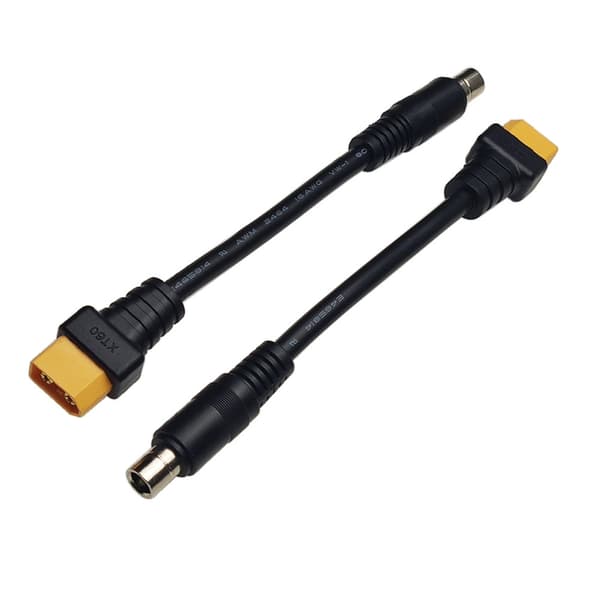 Kobber XT60 til DC8020 8mm Adapterkabel til Strømoverførsel 15cm Sort