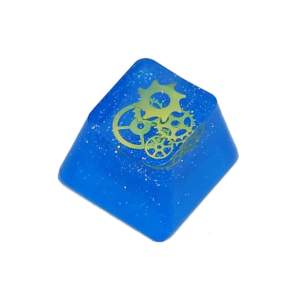 Anpassad Keycap Resin Bakgrundsbelyst Personlighet OEM R4 Höjd Blue Gear Keycaps 1 PC