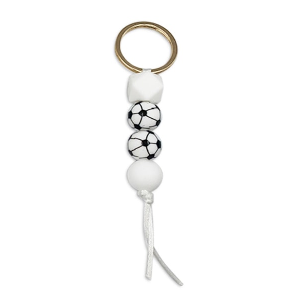 Silikon-pärlor boll nyckelring hängande sport boll nyckelring hängande present till vän B