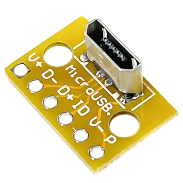 PCB Converter Adapter Breakout Board Vertikal Micro USB Interface Lödkontakt Ersättningsstöd för testning