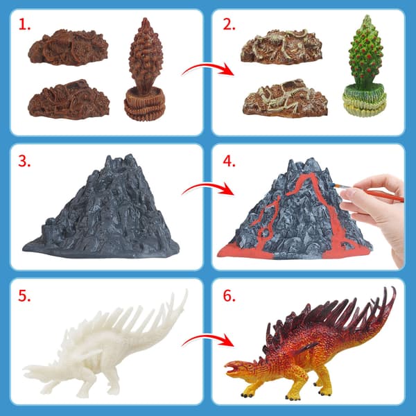 Maalaamaton dinosaurus DIY-piirustustarvikkeet luova piirustuspeli lapsille