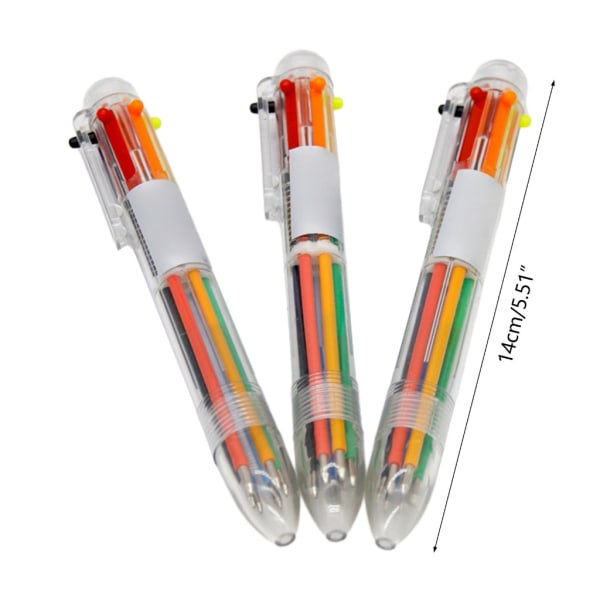 6 st 6 färger Shuttle Pen 6-i-1 infällbar kulspetspenna 0,5 mm flerfärgspenna