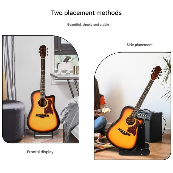 Trä Musikalisk Instrument Display Rack Universal Stöd Golv Gitarrhållare