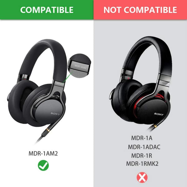 1 Par Øreputer for MDR-1AM2 1AM2 70mm Komfortable Hodetelefonputer