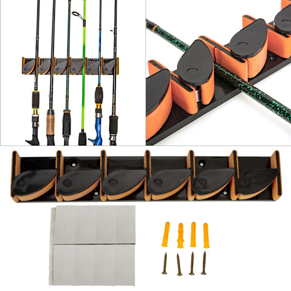 Fiske stang rack til garage stang rack til 6 stang, fiske stang holder