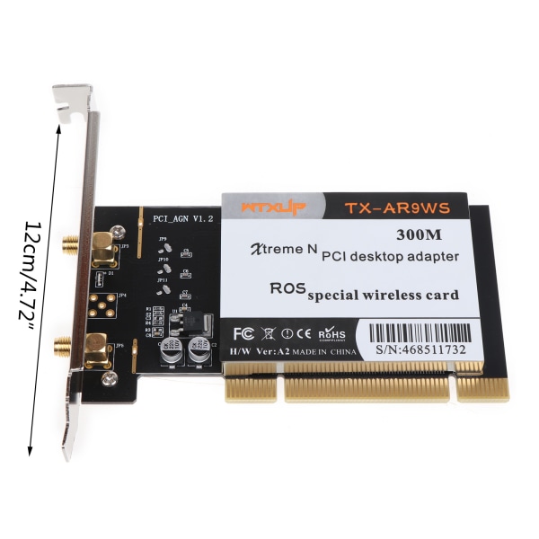 AR9223 PCI 300M WLAN Wifi trådlöst nätverkskort Stationär dator nätverkskort 300M PCI WiFi-adapter