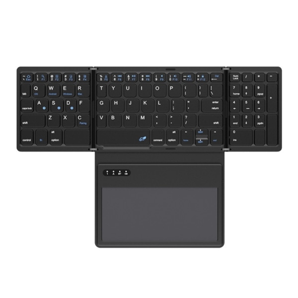 Vikbart tangentbord Trådlöst portabelt Bluetooth-kompatibelt tangentbord med pekplatta i fickstorlek Uppladdningsbart resetangentbord