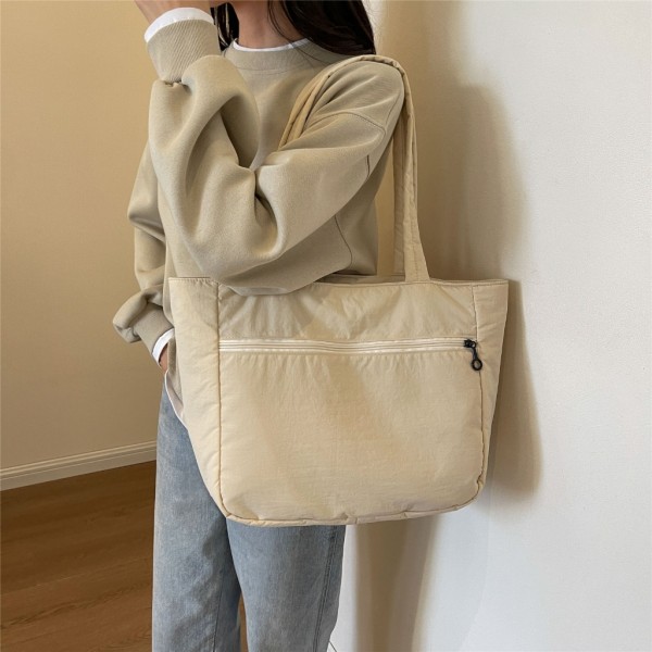 Olkalaukku Ostoskassi Tote Käsilaukku Muoti Nylon Laukku Naisten Kirjalaukku Khaki
