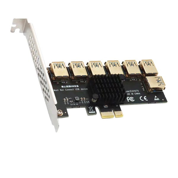 Lägg till PCI-Express Riser Card PCI-E 1X till 7 Extern 16X USB3.0 PCI-e Adapter