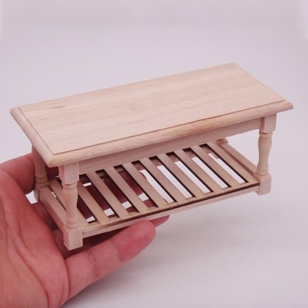 Solid dukkehusbord i tre for miniatyrdekorasjon og rollespill
