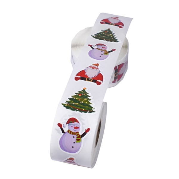 500 stk Merry Christmas Stickers Santa Snowman Tree Seal Labels Stickers for DIY Gave Bakepakke Konvolutt Skrivesaker