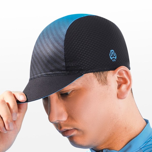 Cykelkeps Andningsbar Hjälm Foder Solskydd Mössa Cykelutrustning Gradient blue black