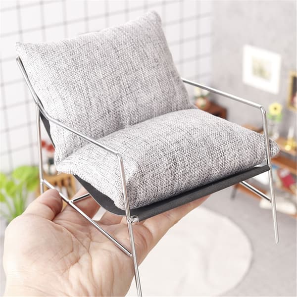 Miniature Sofa Legetøj med Jernbase 1/6 Dukkehus Dekoration Scene Display Tilbehør