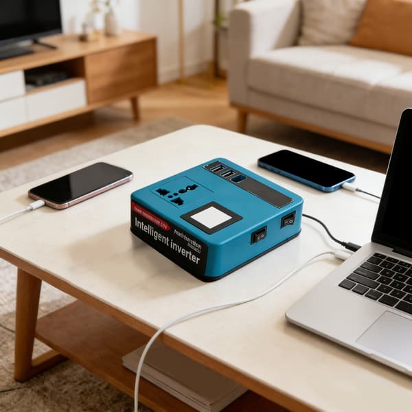 Høyeffektiv strømomformer med LED-belysning og USB-port