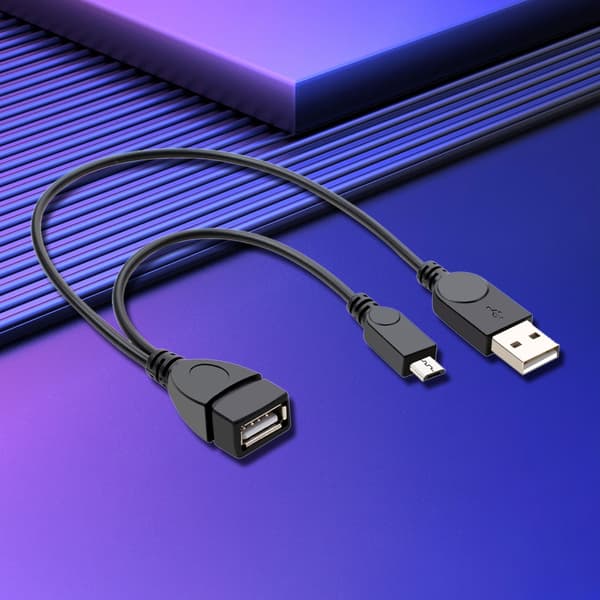 Dobbel Funksjon OTG Kabel Strømledning MicroUSB til USB OTG Adapterkabel