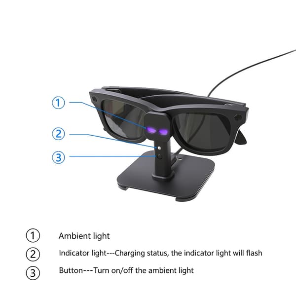 Displaystand og opladningsbase universel til Blayzer-briller