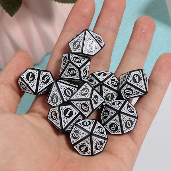 10 kpl 10-sivuista noppaa D10 monitahoista noppaa peleihin RPG MTG noppasetti Red