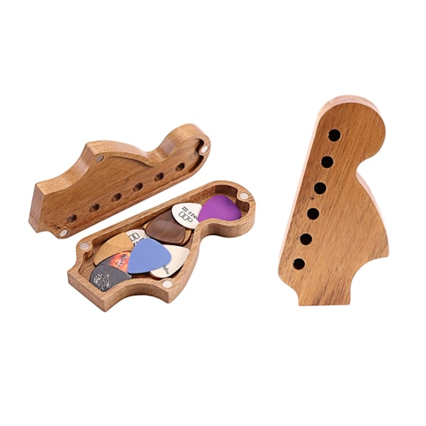 Plektrumbox i trä för akustisk elgitarr bas ukulele Style L820