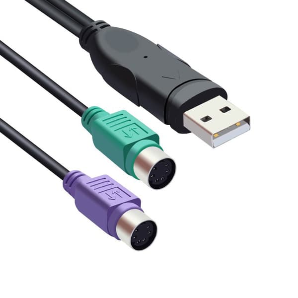 2 kpl USB - 2 -sovitin näppäimistöille ja hiirille, ABS-kotelo