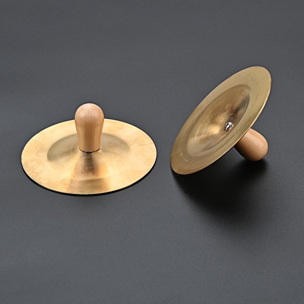 2 st handcymbal med handtag 3,5 tum handcymbal traditionell krockcymbal