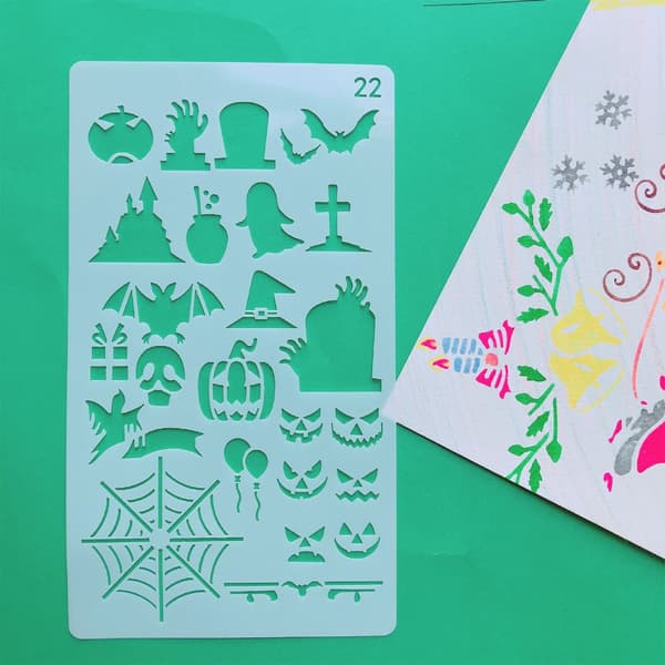 30-delt Scrapbooking Stencilsæt - Tegneskabeloner til Journalisering, Notesbøger og Kortfremstilling.