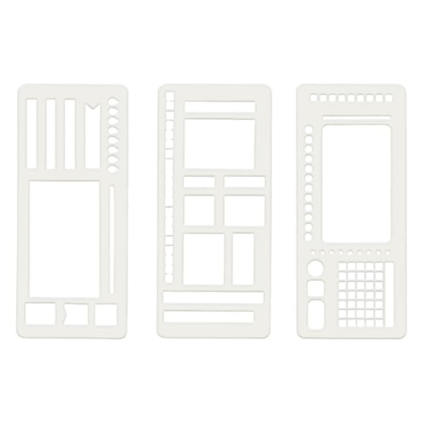 Minimalistiske prik-array notesbogsskabeloner 3-pak designs til journalentusiaster