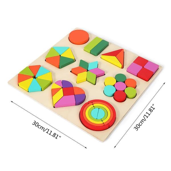 Tre Geoboard Grafikkbrett Formmatchende Spill Småbarnsleke