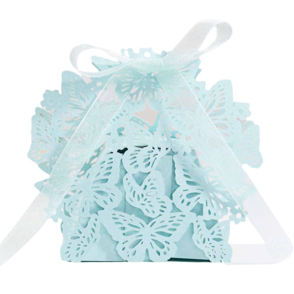Hule til Butterfly Candy Boxes 50 stk/sæt Bowknot Ribbon Baby Shower Supplies til Home Festival Party Indpakningsgave