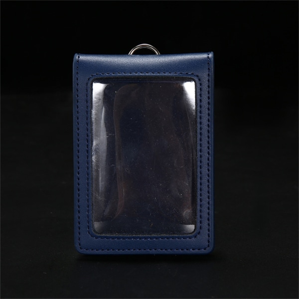 Læder ID'er Badge Holder Arbejdskort Sleeve Clear Window Card Protector Pouch Red brown