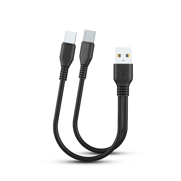 2 i 1 Micro USB C-kabel för Android-kablar Snabbladdning Laddningskabel Tablettelefon Laddningssladd 2 i 1 Dual för huvudkabel